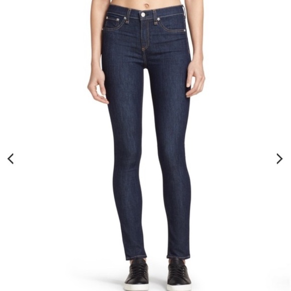 NEW Rag & Bone Jeans Sz 25 Harrow 10” Skinny 98% Cotton Dark Blue Denim - Picture 1 of 16